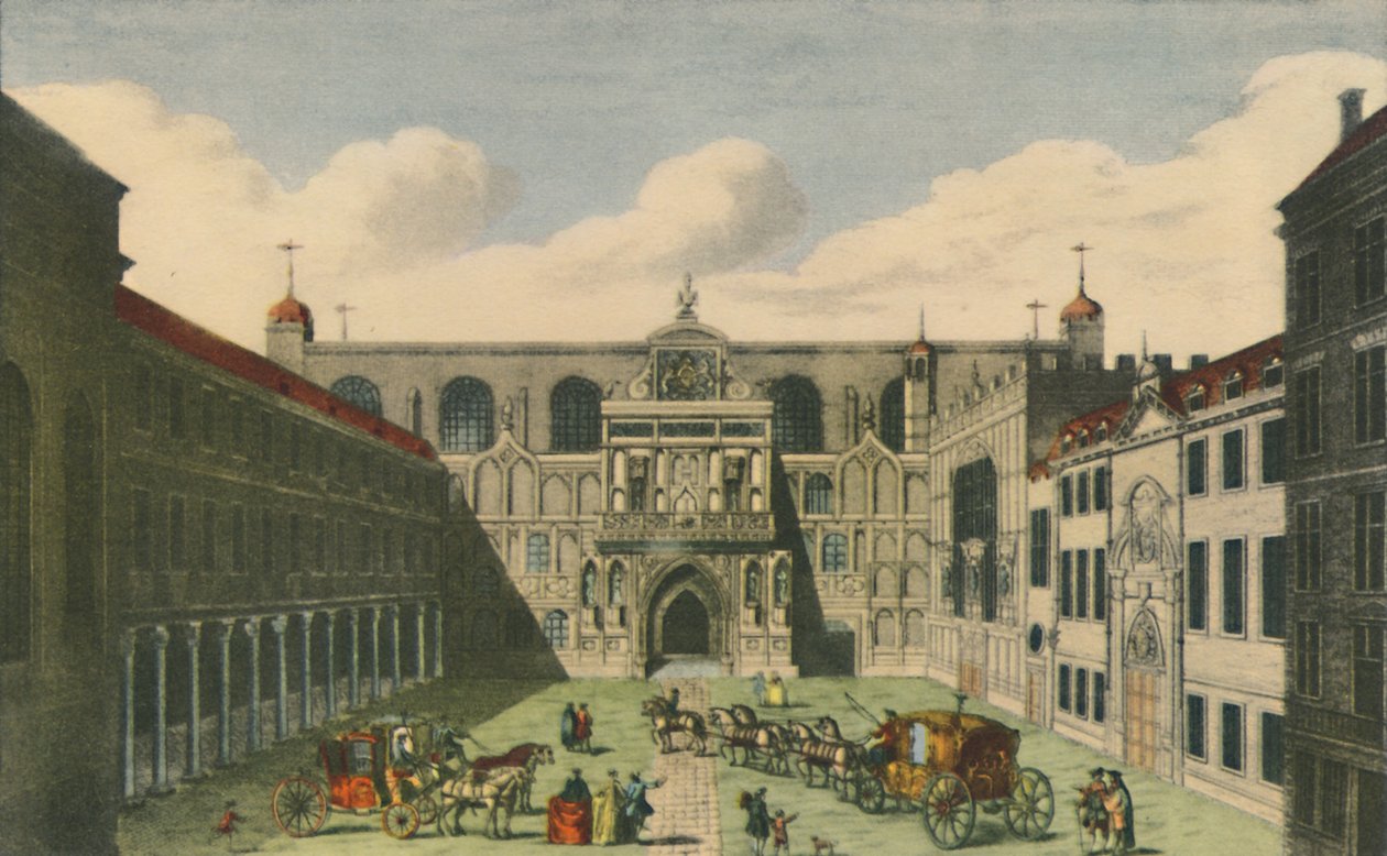 Een uitzicht op de Guildhall van de stad Londen door Unbekannt