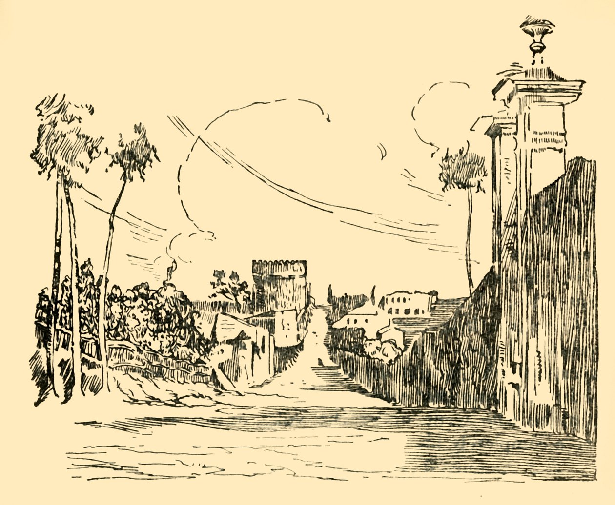 Een uitzicht op de Via Appia zoals het vandaag is, c1930 door Unbekannt
