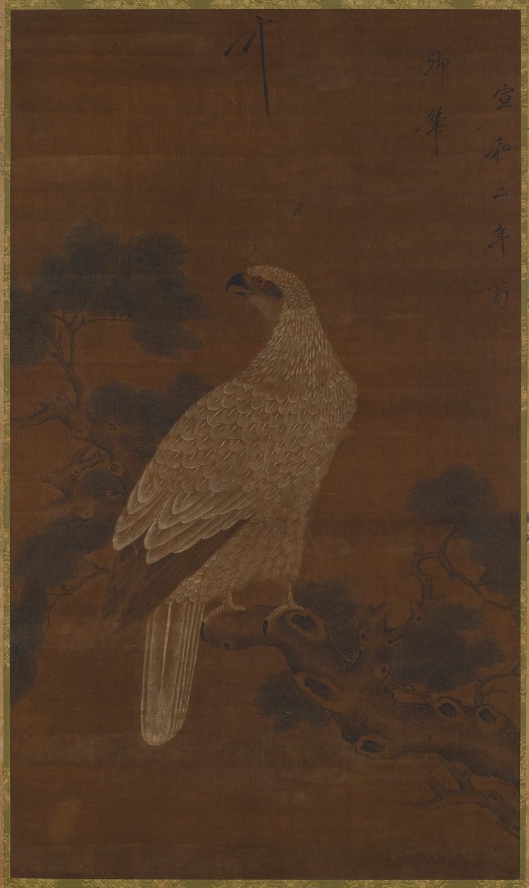 Een witte adelaar op een pijnboomtak, Ming of Qing-dynastie, 17e eeuw door Unbekannt
