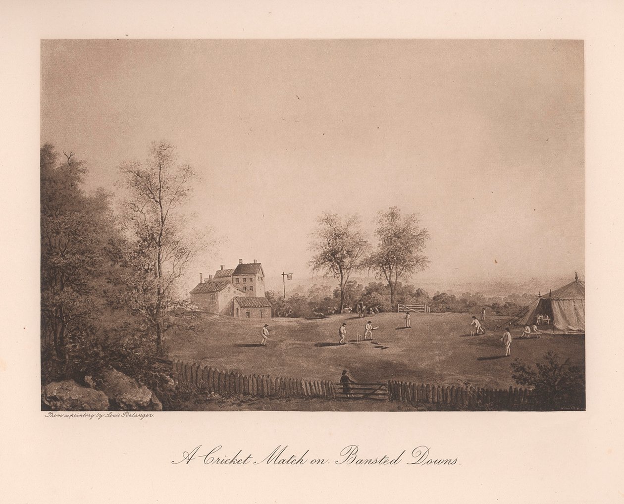 Een cricketwedstrijd op Bansted Downs, Surrey, 19e eeuw 1912 door Unbekannt