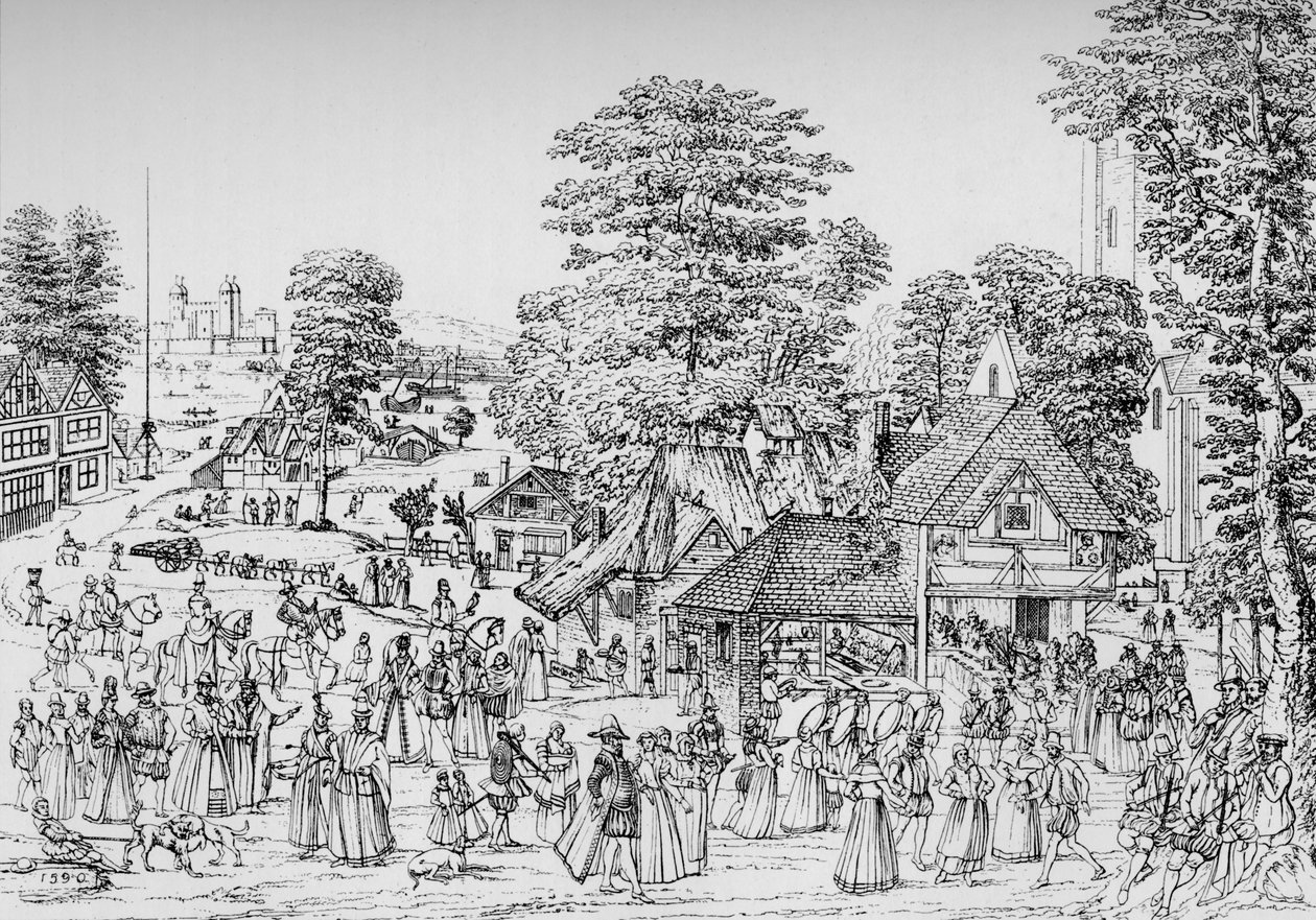Een feest in Horselydown, Southwark, in 1590, 1904 door Unbekannt