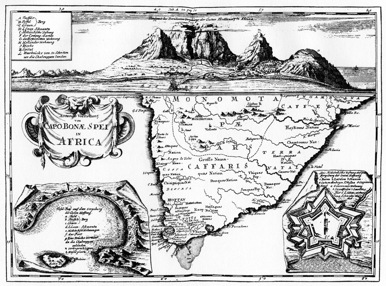 Een kaart van de Kaap de Goede Hoop, Zuid-Afrika, 1719 1931 door Unbekannt