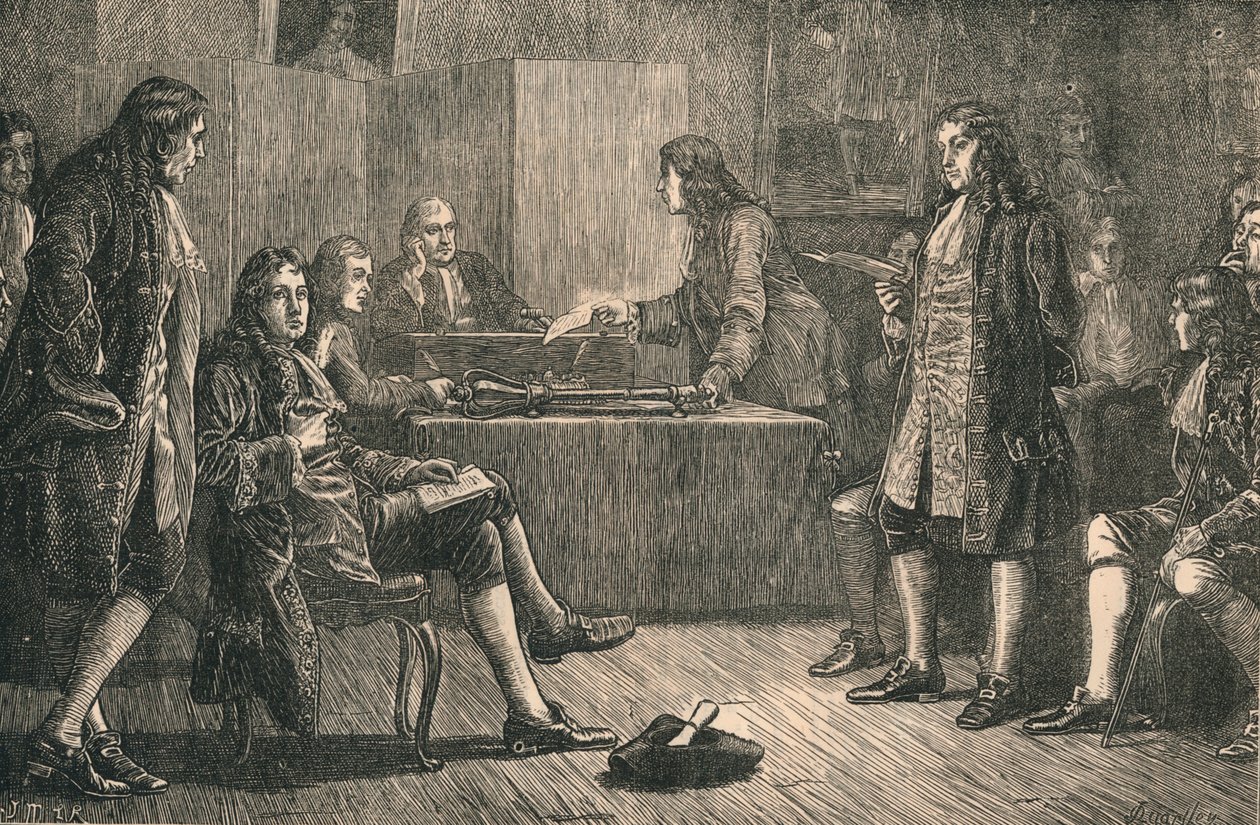 Een bijeenkomst van de Royal Society in Crane Court, Fleet Street, Londen door Unbekannt