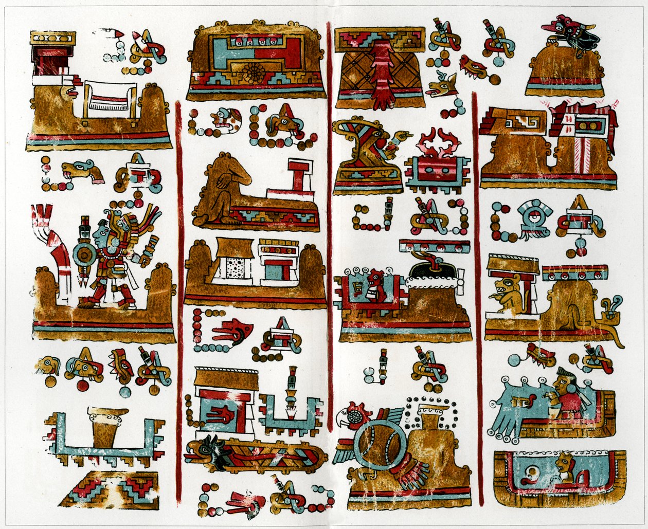 Een pagina uit het Weense manuscript van Zapotheekse oorsprong door Unbekannt