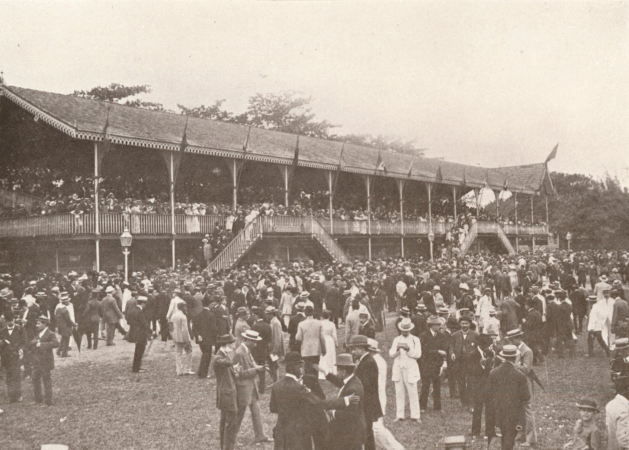 Een deel van de Derby Club Racecourse Enclosure, 1914 door Unbekannt