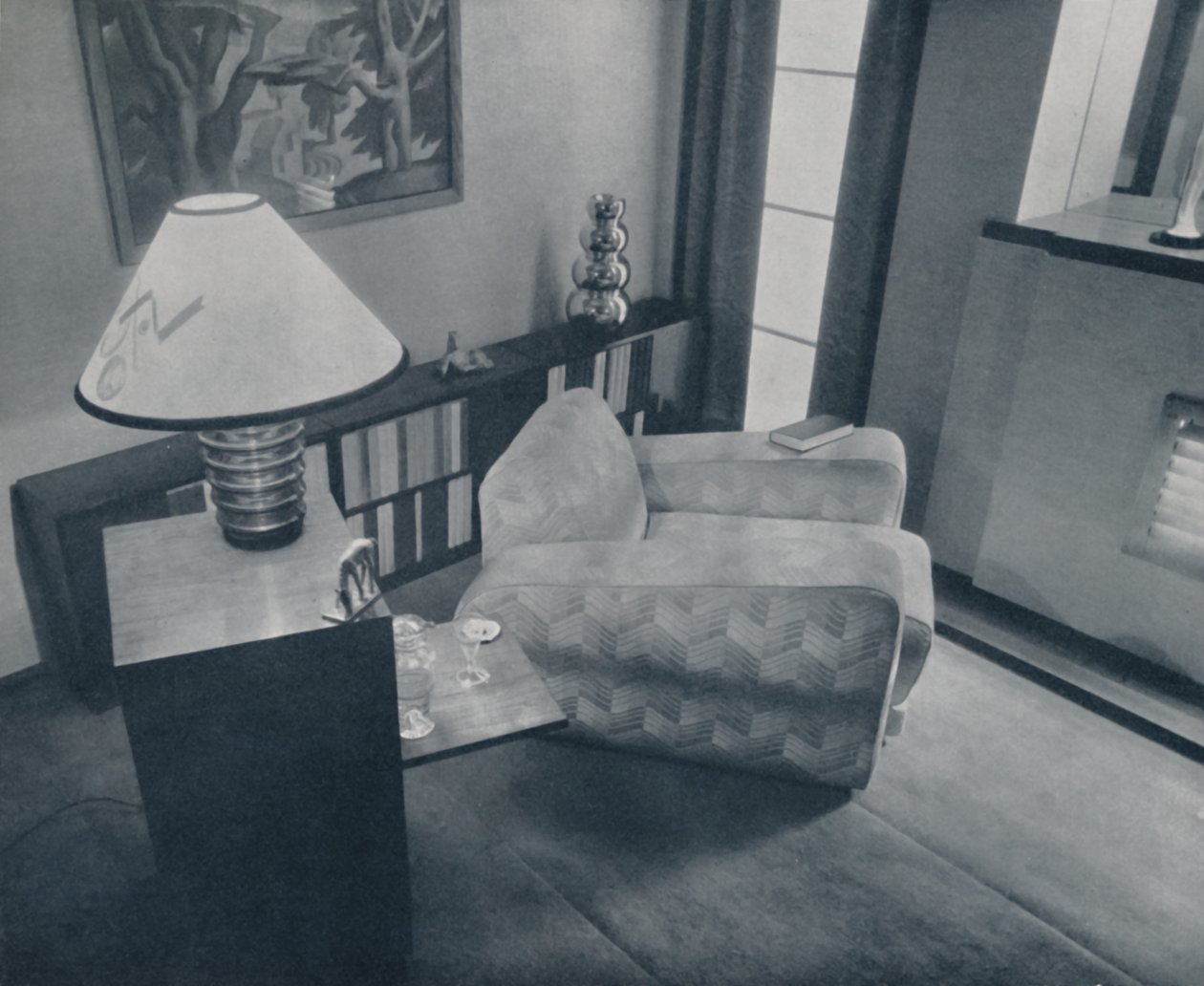 Een kleine kamer ontworpen en ingericht door Michael Dawn, Bedford, Engeland, 1935 door Unbekannt
