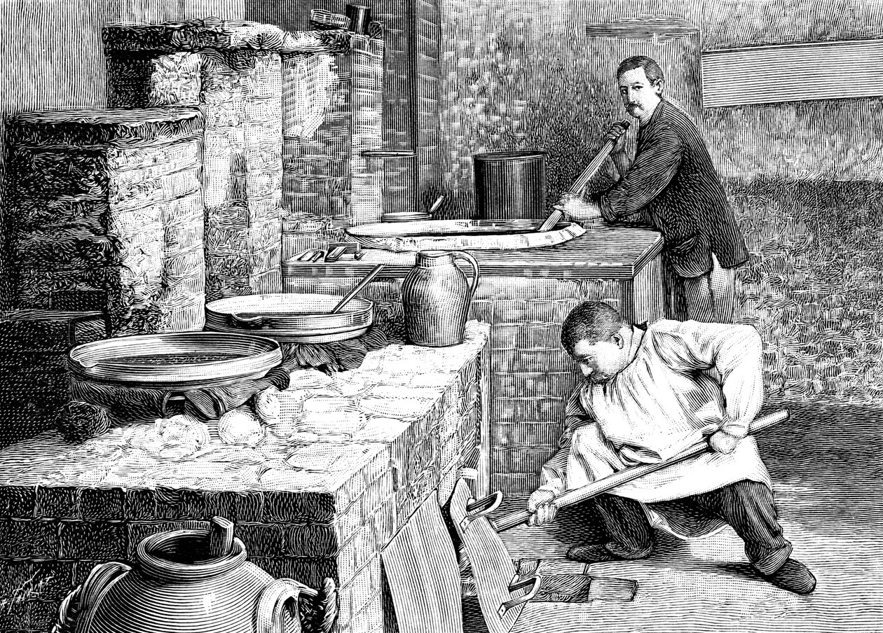 Een fase in de scheiding van radium uit pekblende met natriumcarbonaat, ca. 1900 door Unbekannt