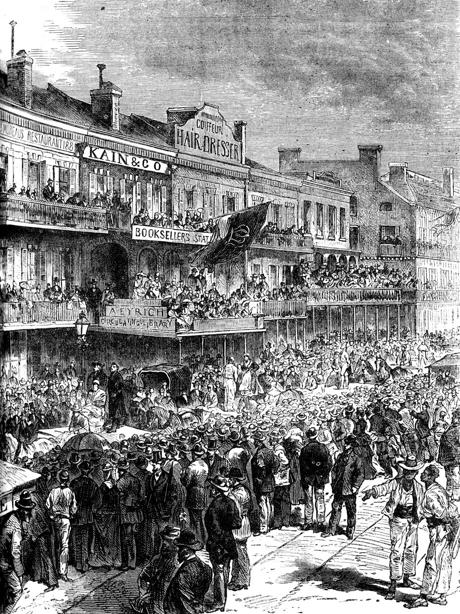 Een straat in New Orleans op verkiezingsdag, 1860 c1880 door Unbekannt