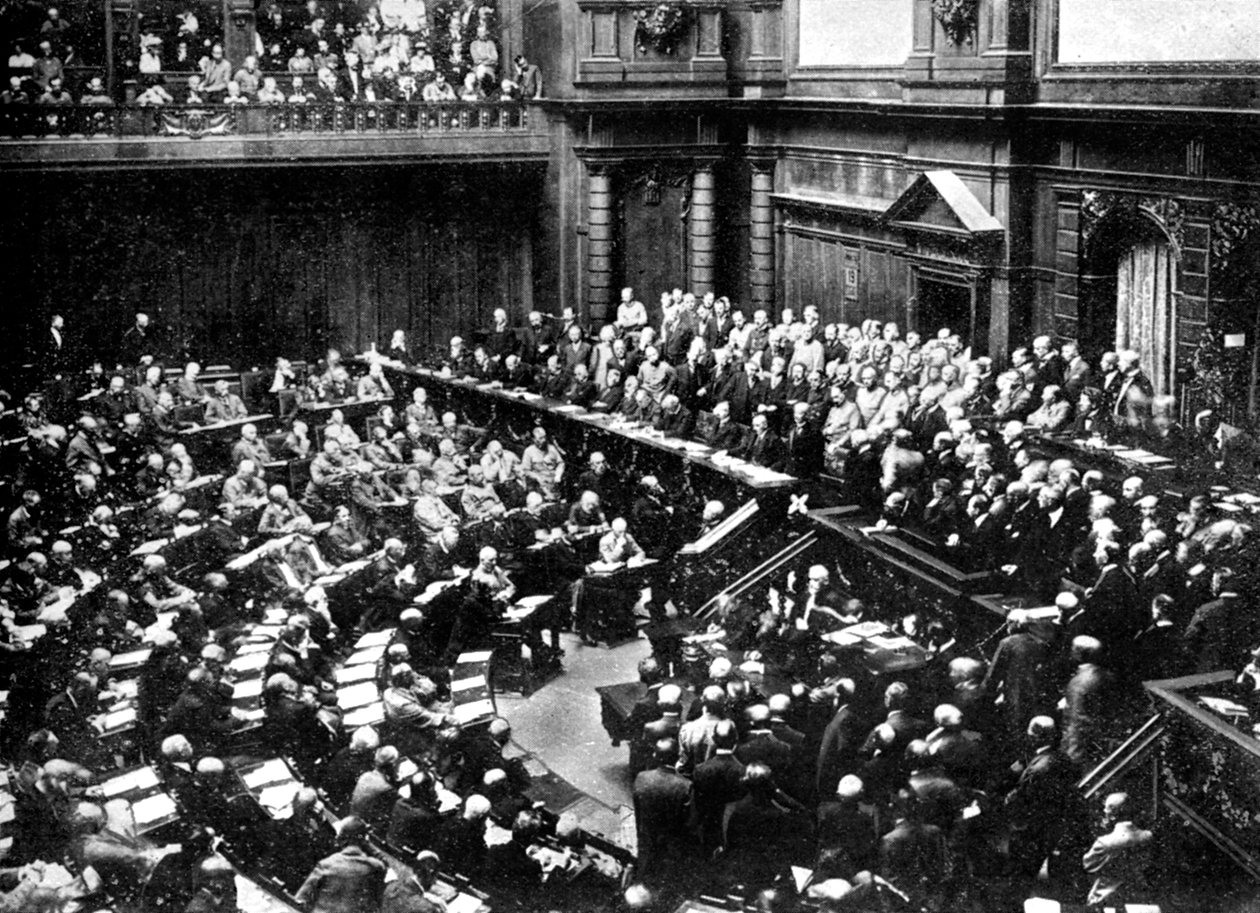 Een Typische Zitting van de Rijksdag, Parlement van de Duitse Republiek door Unbekannt