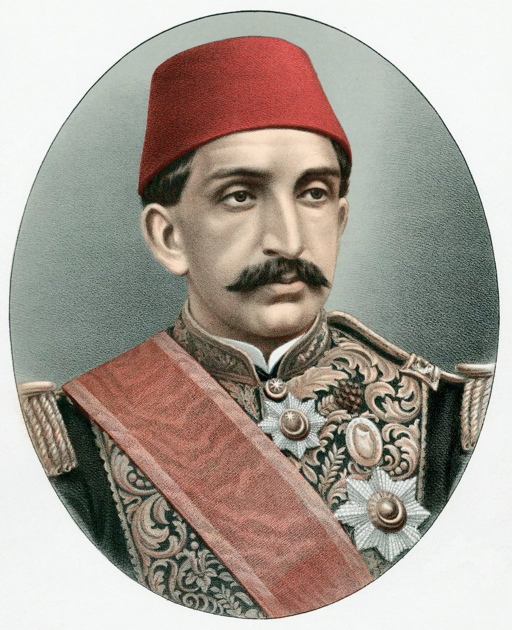 Abdul Hamid II 1842-1918, laatste sultan van Turkije, ca. 1880 door Unbekannt