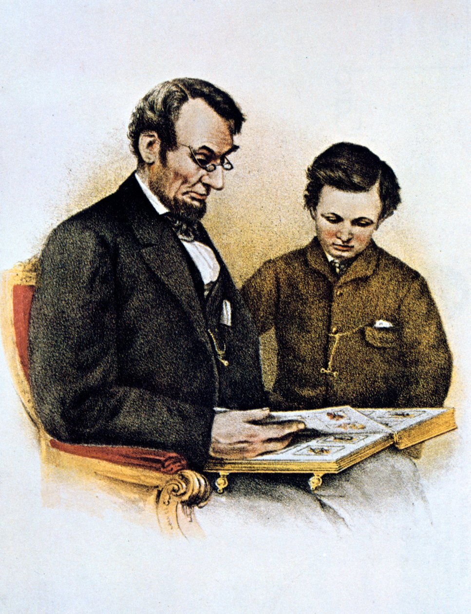 Abraham Lincoln en zijn zoon Tad, 9 februari 1864 door Unbekannt