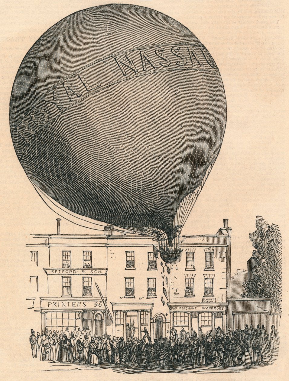 Ongeluk met de Nassau Ballon op de London-Road, woensdag, 1849 door Unbekannt