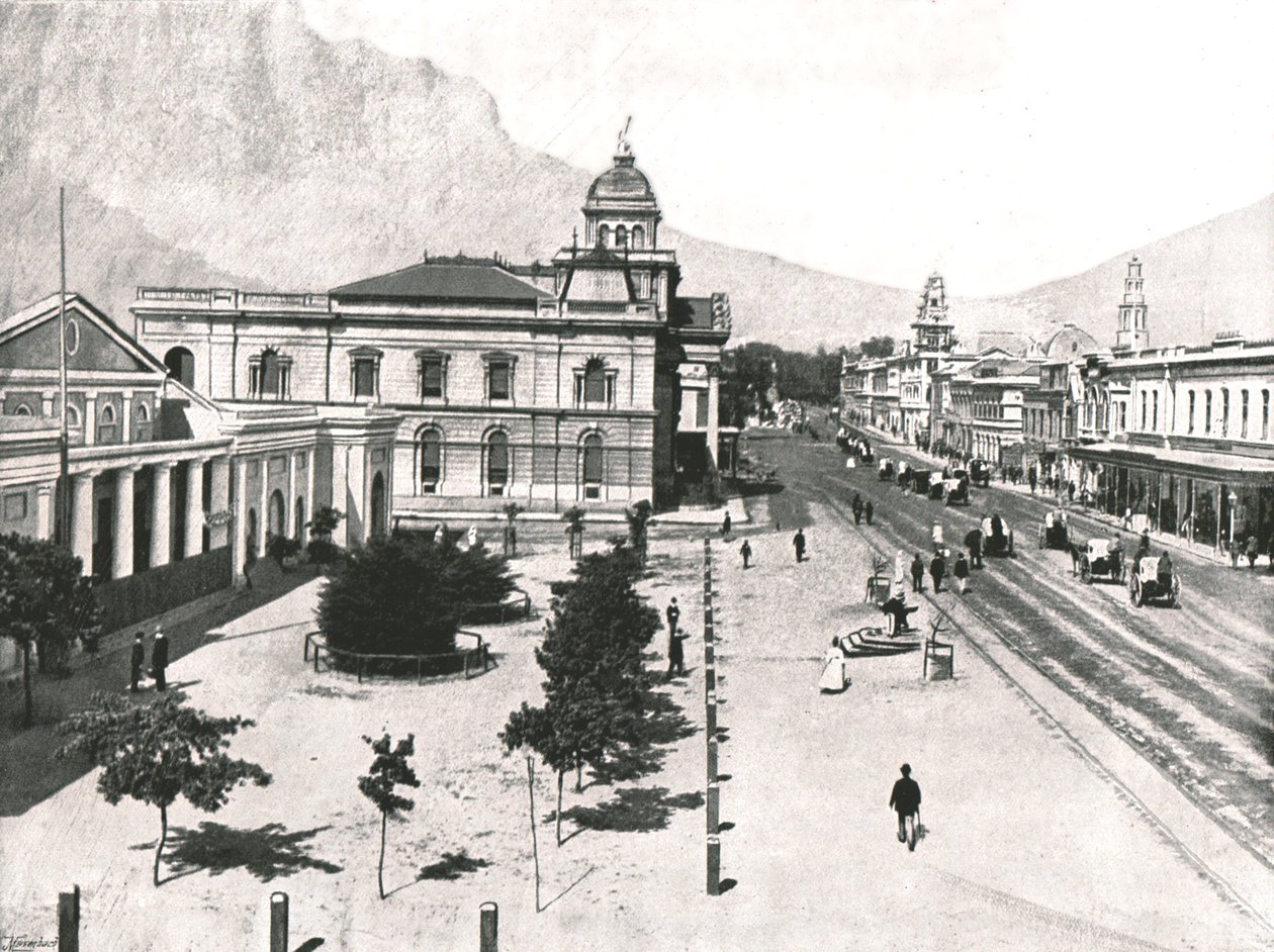Adderley Street, met de Commercial Exchange en Standard Bank, Kaapstad, Zuid-Afrika, 1895 door Unbekannt