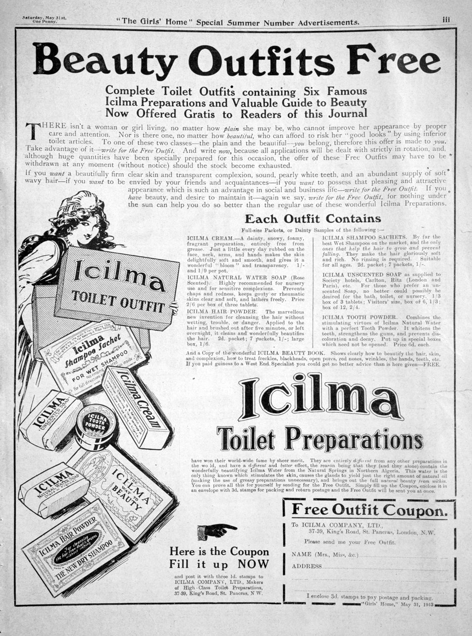 Advertentie voor Icilma toiletartikelen door Unbekannt