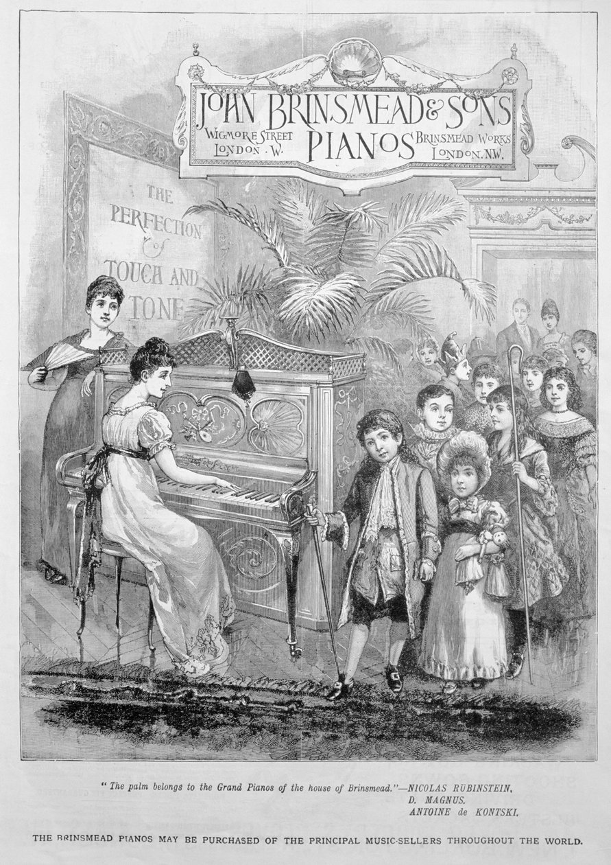 Advertentie voor Brinsmead piano