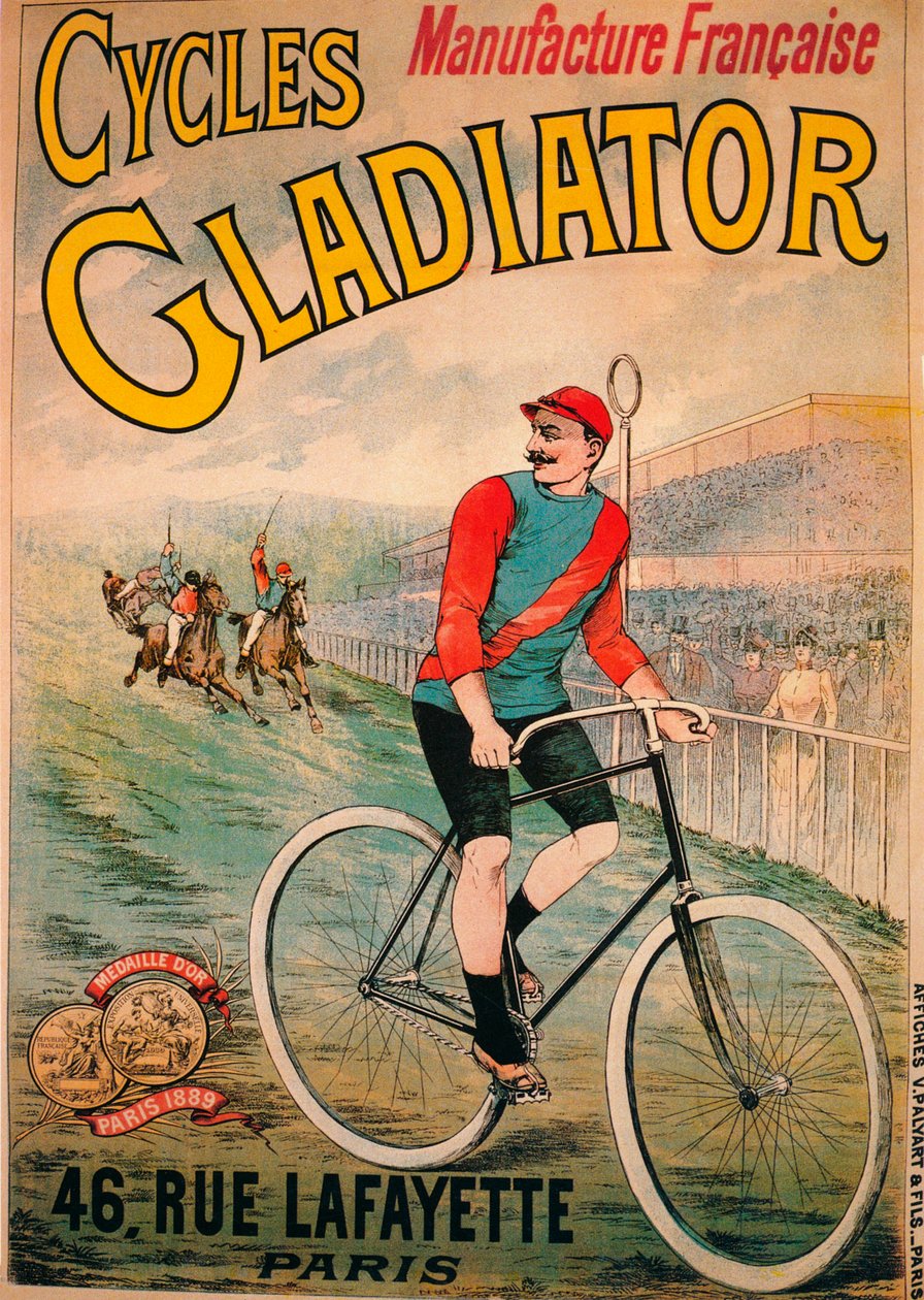 Advertentie voor Cycles Gladiator fietsen, ca 1900 door Unbekannt