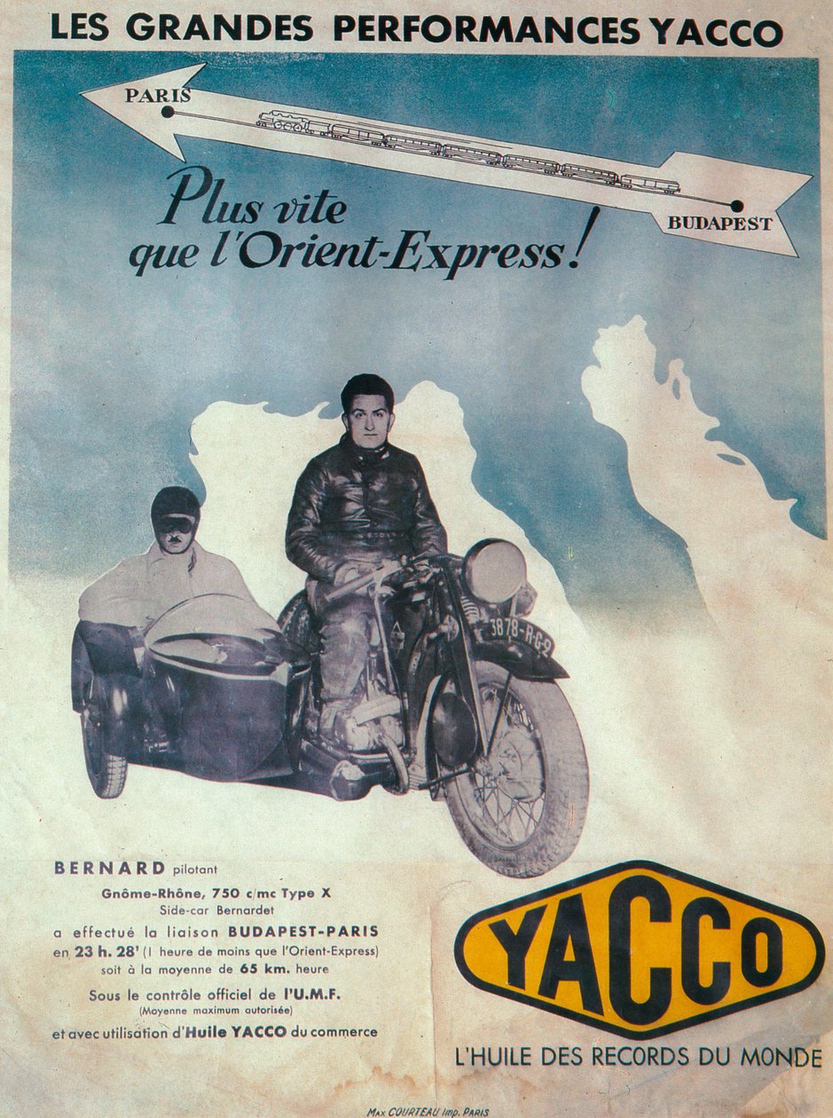 Advertentie voor Yacco motorolie, 1936 door Unbekannt