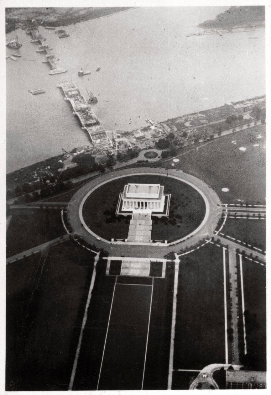 Luchtfoto van het Lincoln Memorial, Washington DC, VS, vanuit een Zeppelin, 1928-1933 door Unbekannt