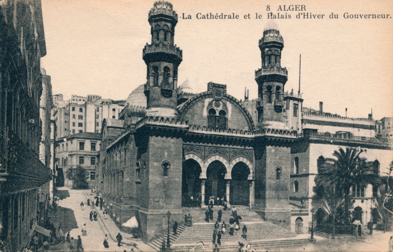 Alger - De kathedraal en het winterpaleis van de gouverneur, ca. 1900 door Unbekannt