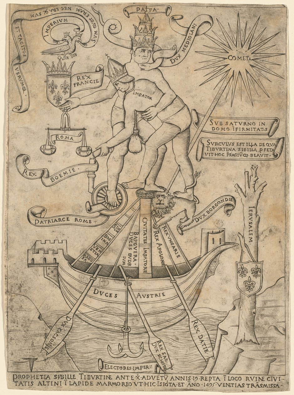 Allegorie van de keizer en de paus, ca. 1495 door Unbekannt