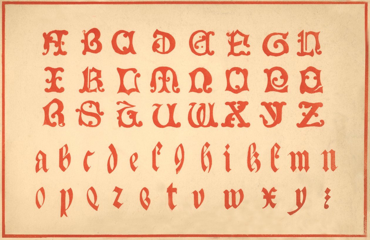 Alfabet, letters A-Z, hoofd- en kleine letters door Unbekannt