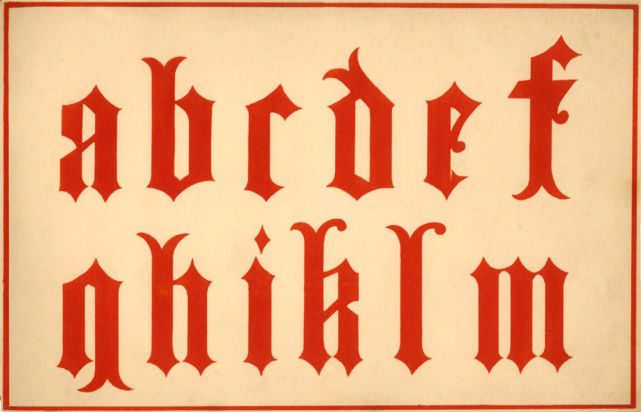 Alfabet, letters a-m, kleine letters door Unbekannt