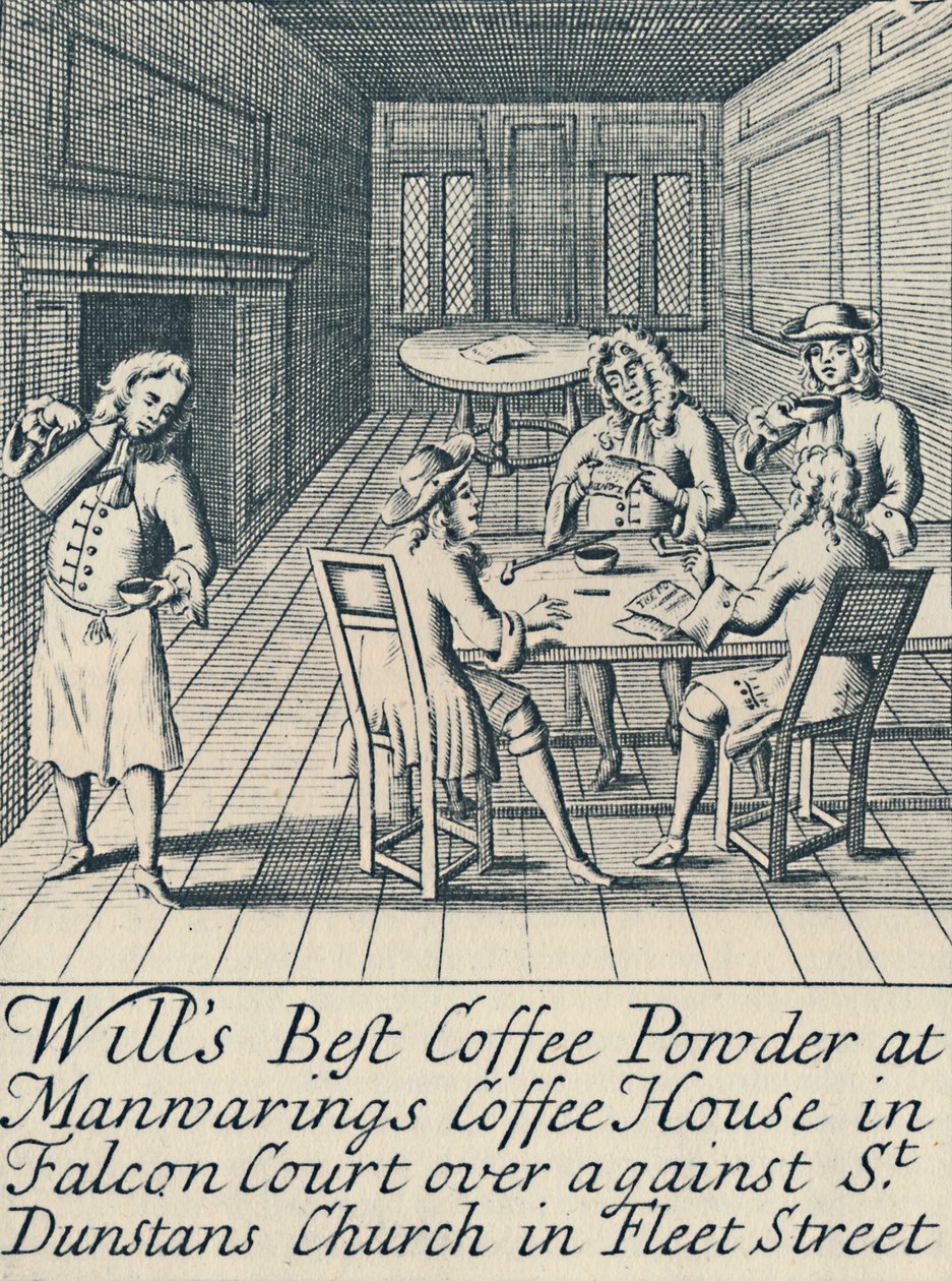 Een Advertentie Voor Wills Coffee House ca. 1700, 1944 door Unbekannt