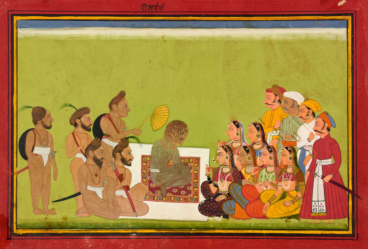 Een audiëntie bij Rom Rishi, ca. 1700-1725 door Unbekannt