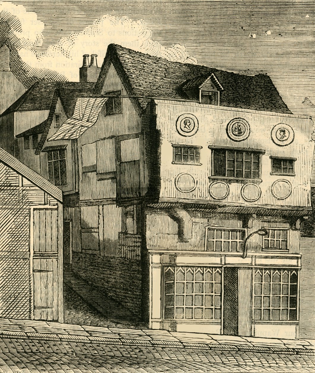Een oud huis op Little Tower Hill, ca. 1792, ca. 1872 door Unbekannt