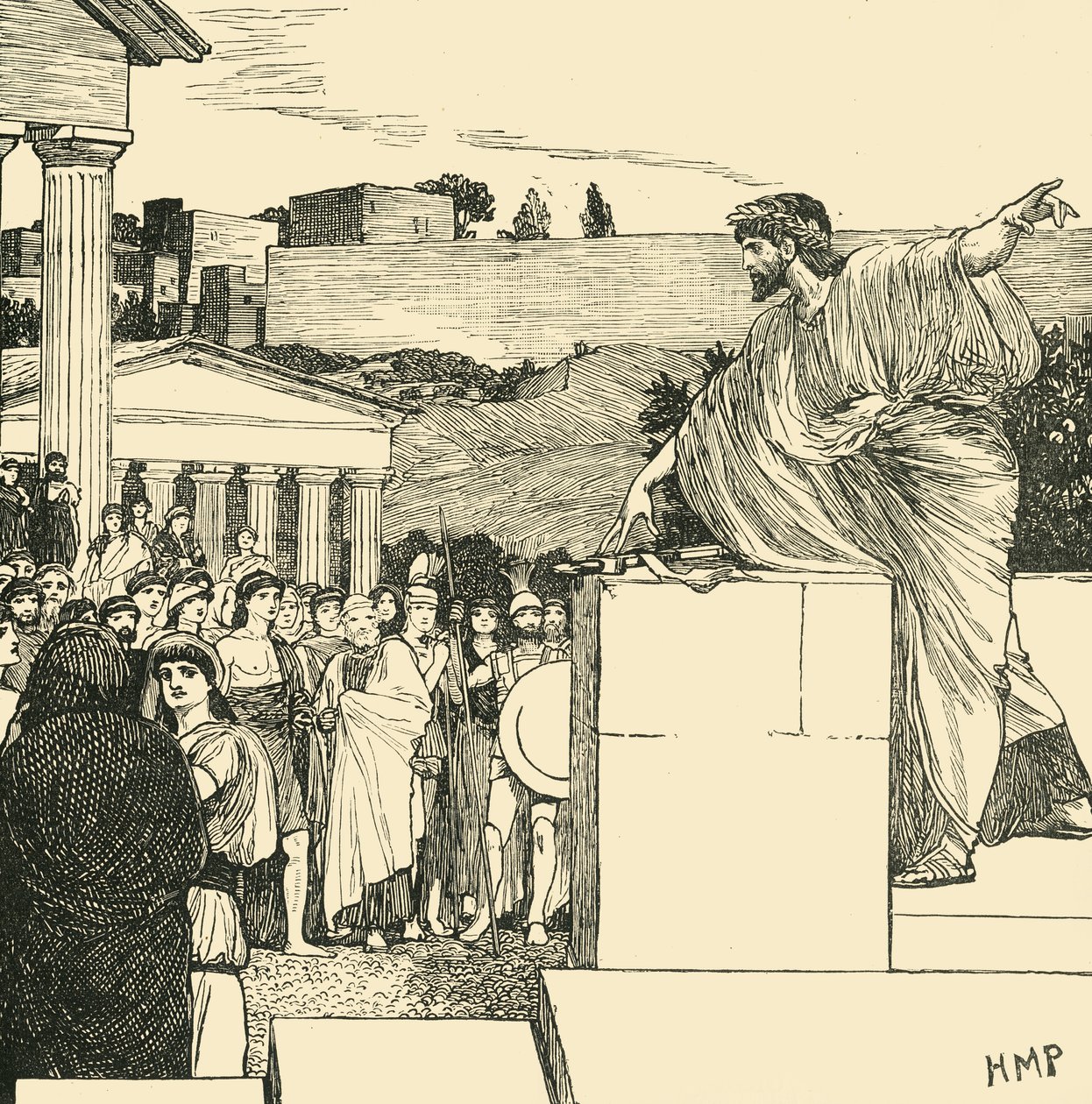 Een Redevoering van Demosthenes, 1890 door Unbekannt