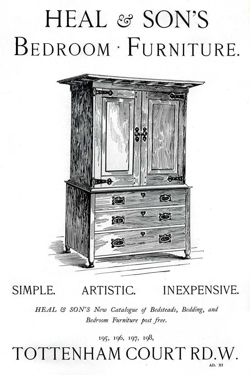 Een advertentie voor Heal and Sons slaapkamermeubels, 1898 door Unbekannt
