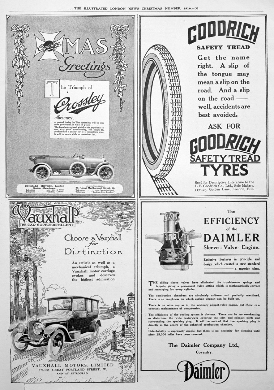 Een advertentiepagina in de Illustrated London News, Kerstmis, 1916 door Unbekannt