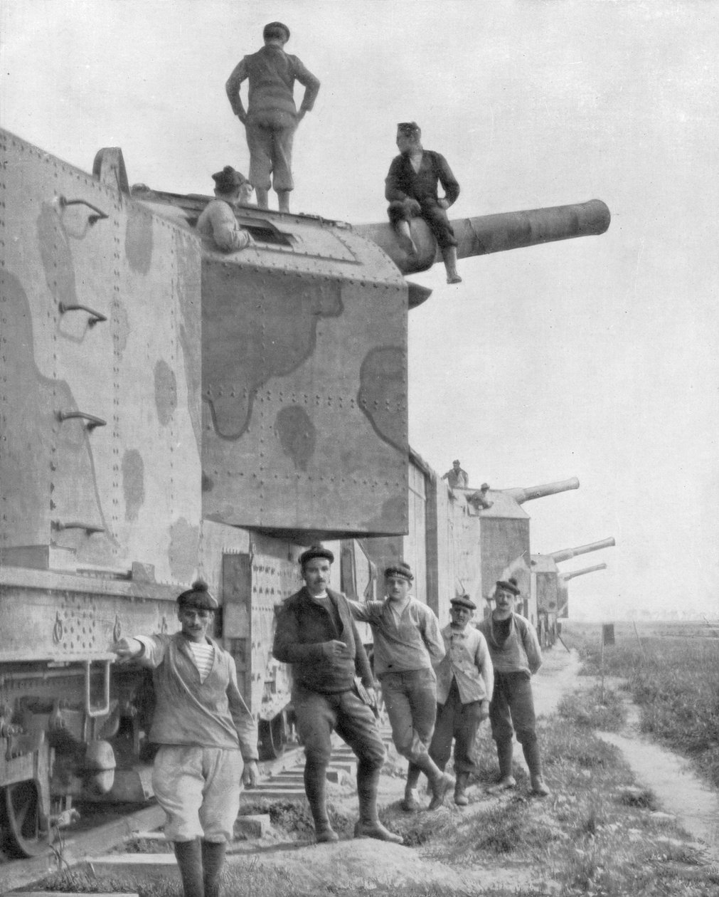 Een gepantserde treinbatterij, 1918 door Unbekannt