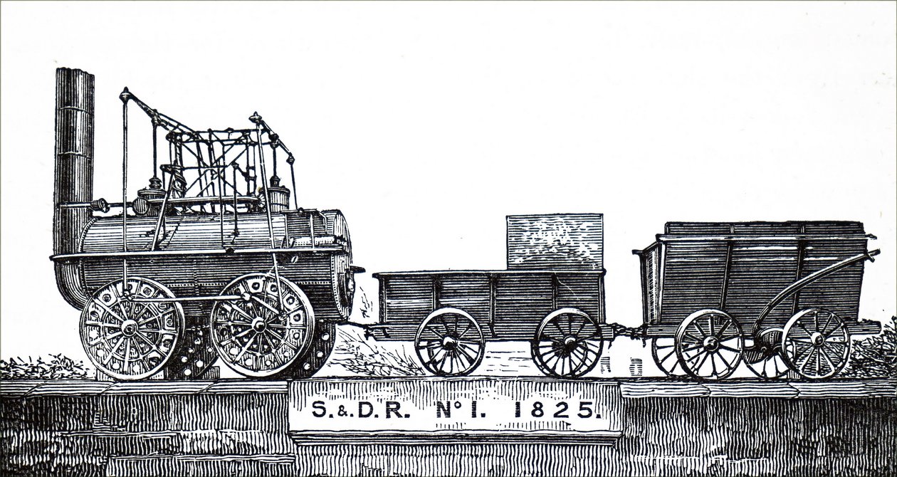 Een locomotief gebouwd door George Stephenson door Unbekannt