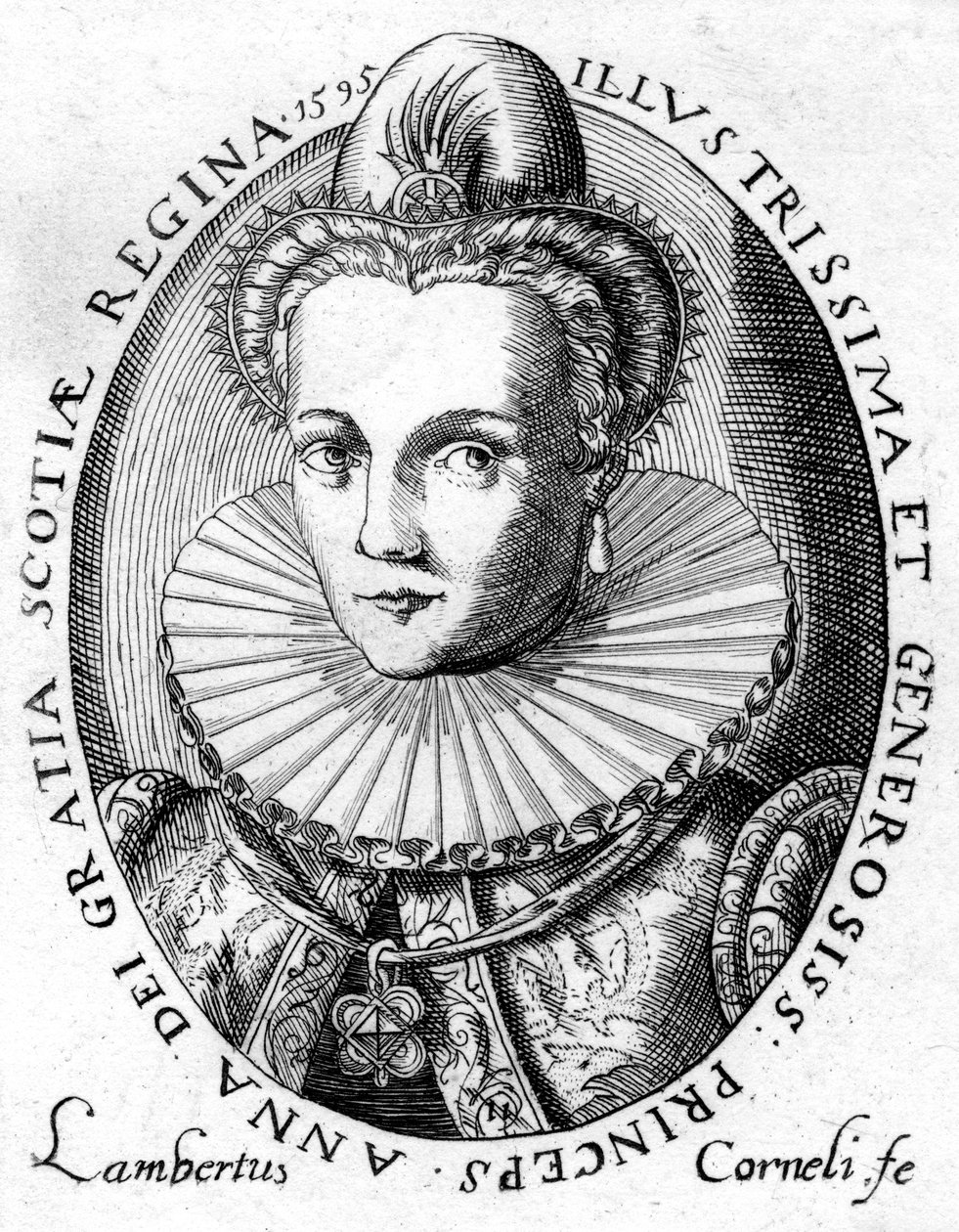 Anne van Denemarken, koningin-gemalin van Koning James I van Engeland en VI van Schotland door Unbekannt
