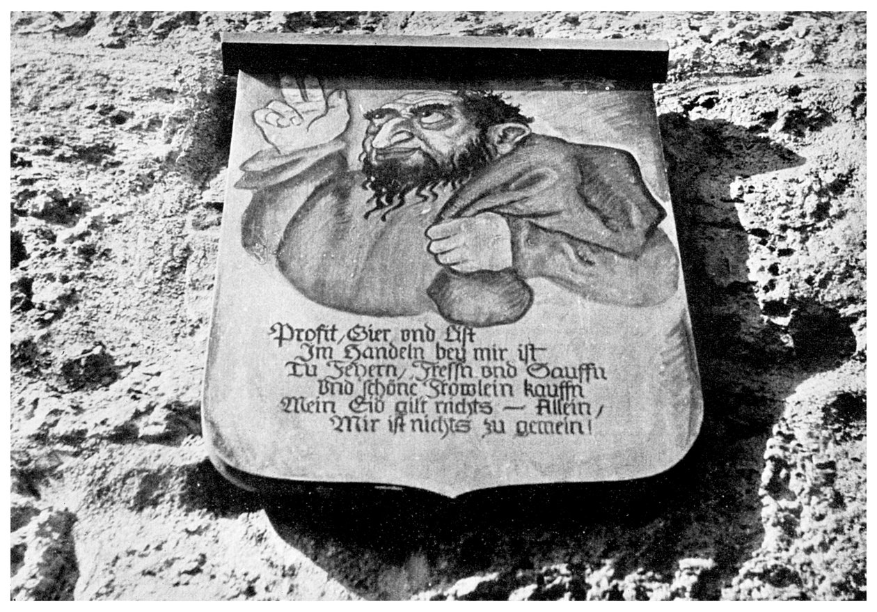 Antisemitisme: middeleeuwse inscriptie op de stadsmuur, Rothenburg, Duitsland door Unbekannt