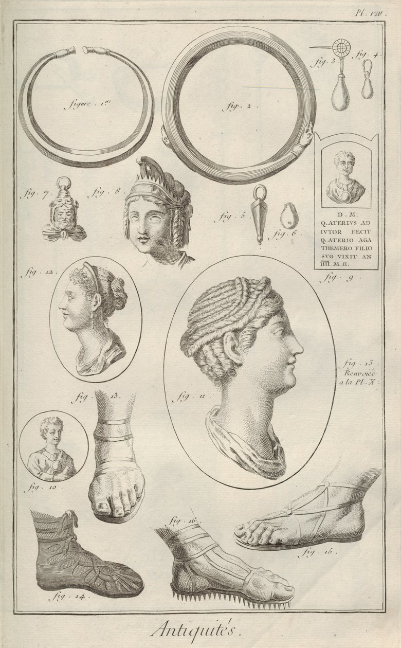 Oudheden. Uit Encyclopédie door Denis Diderot en Jean Le Rond d