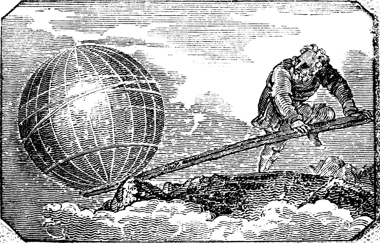Archimedes ca. 287-212 v.Chr., oude Griekse wiskundige en uitvinder, 1824 door Unbekannt