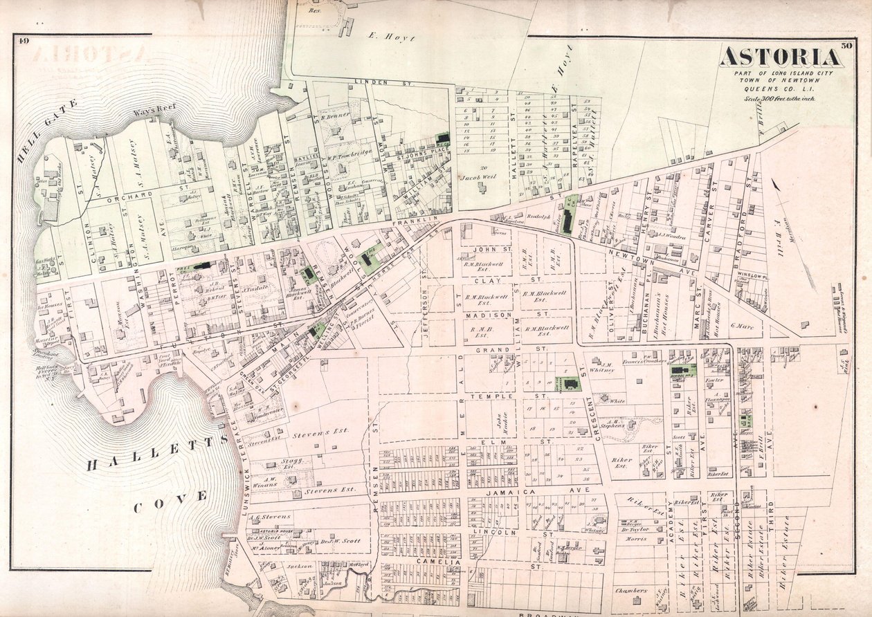 Astoria, deel van Long Island City, stad Newtown, Queens, Co. L.I door Unbekannt