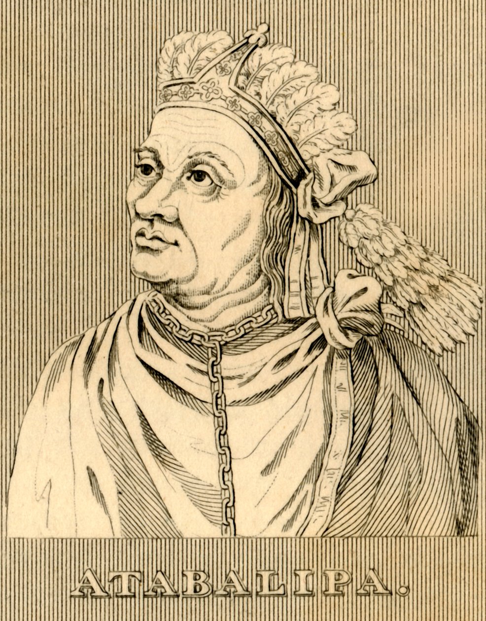 Atabalipa, c1502-1533, 1830 door Unbekannt