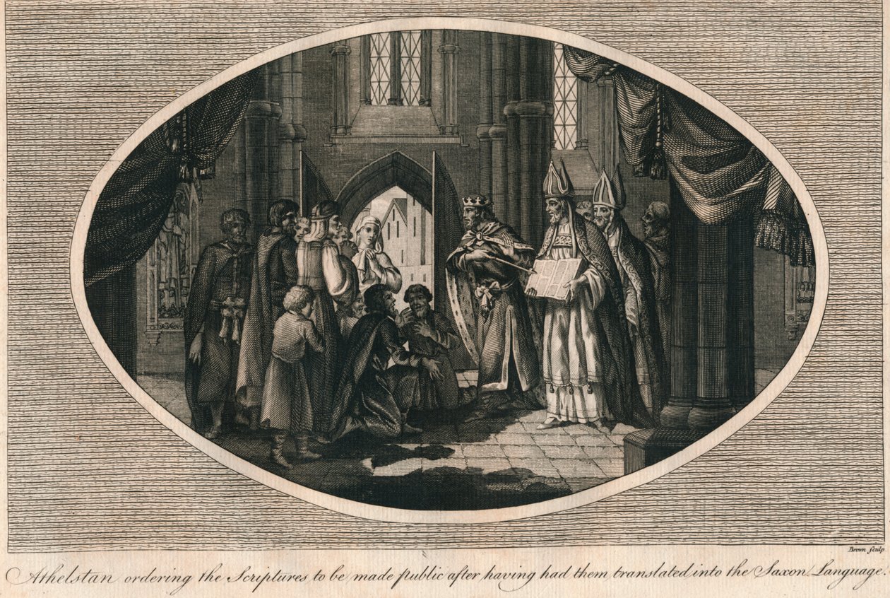 Athelstan beveelt de publicatie van de vertaalde geschriften in het Angelsaksisch, 930s door Unbekannt