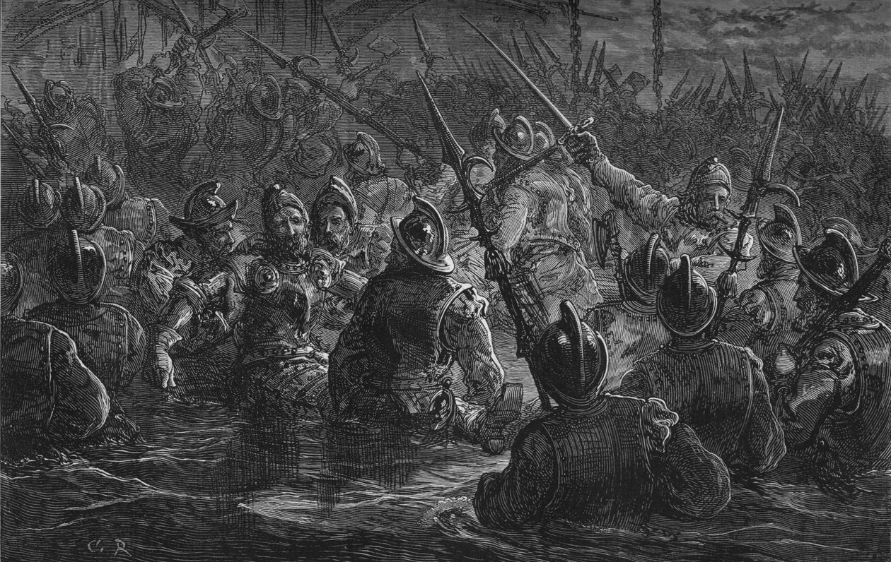 Aanval op Puerto Rico, 1797, c1880 door Unbekannt