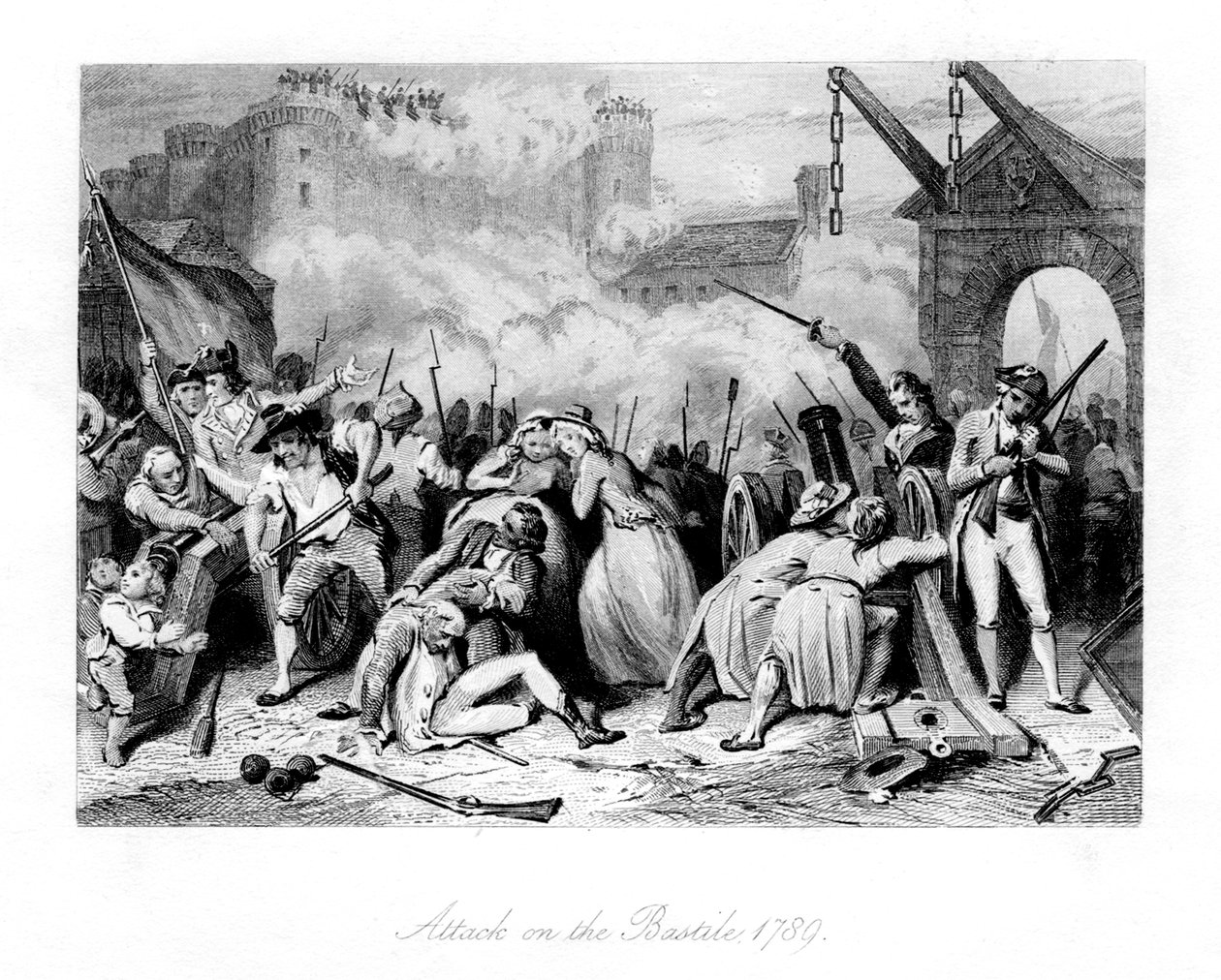 Aanval op de Bastille, 1789 door Unbekannt