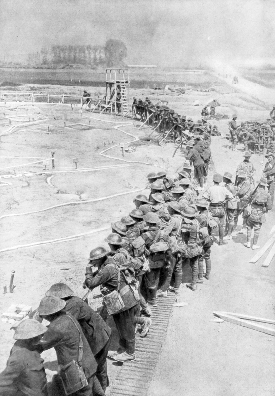 Australische troepen de dag voor de Slag bij Messines, België, 6 juni 1917 door Unbekannt