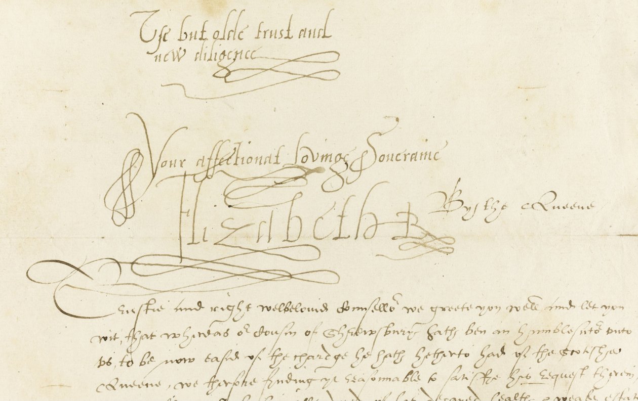 Handgeschreven Brief van Koningin Elizabeth I aan Mary, Koningin van Schotland, 1584 door Unbekannt