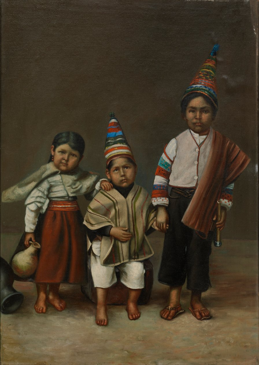 Aymara-kinderen, ca. 1890-1892 door Unbekannt
