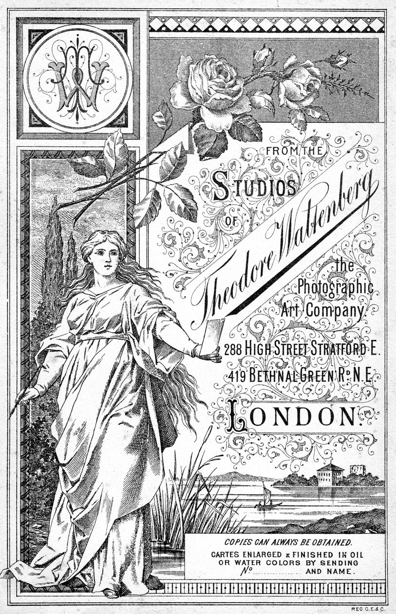 Achterkant van een Foto ter Promotie van de Studio van Theodore Waltenberg door Unbekannt