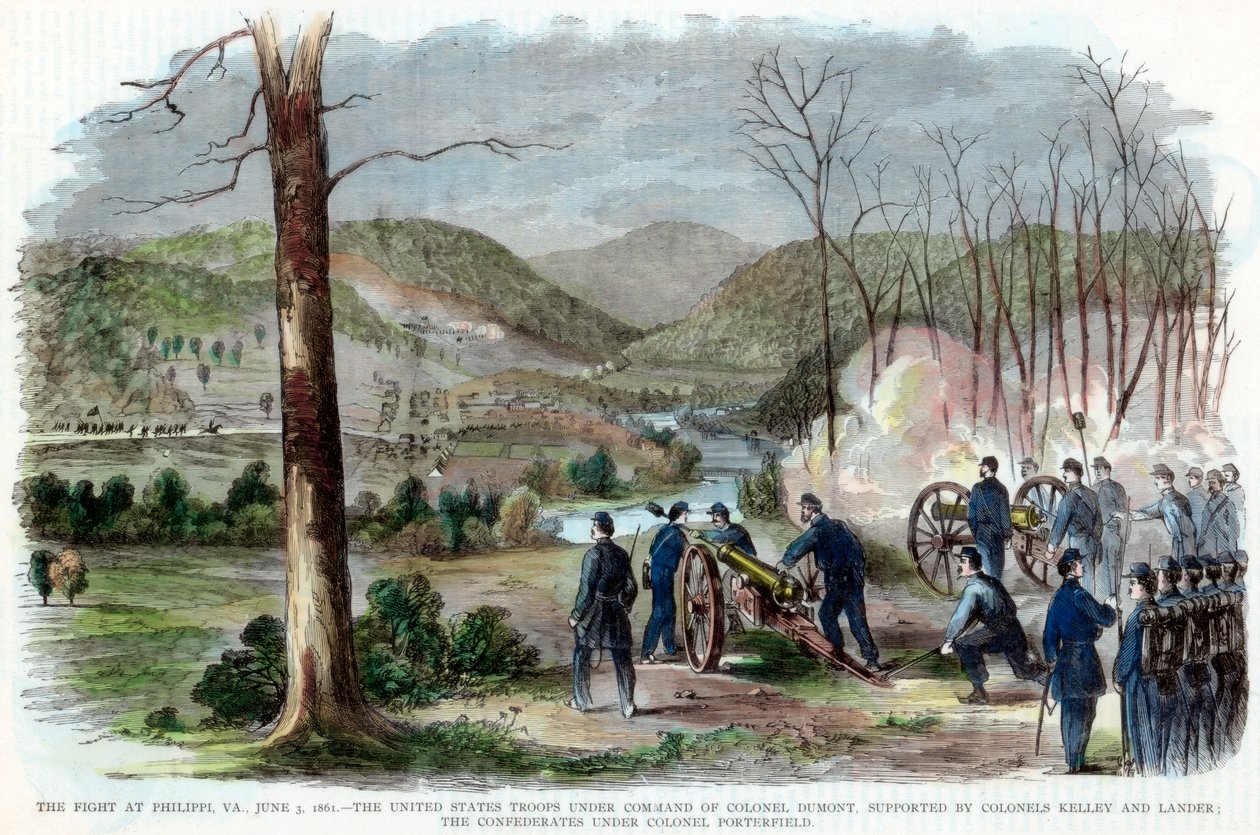 Slag bij Philippi, West Virginia, Amerikaanse Burgeroorlog, 3 juni 1861 door Unbekannt
