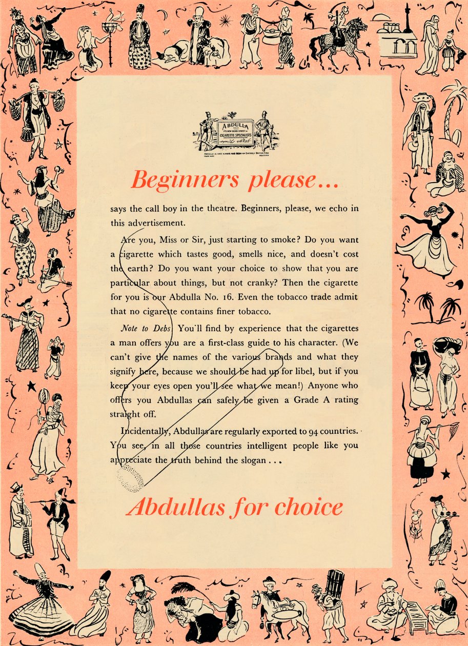 Beginners kiezen Abdullas, 1939 door Unbekannt