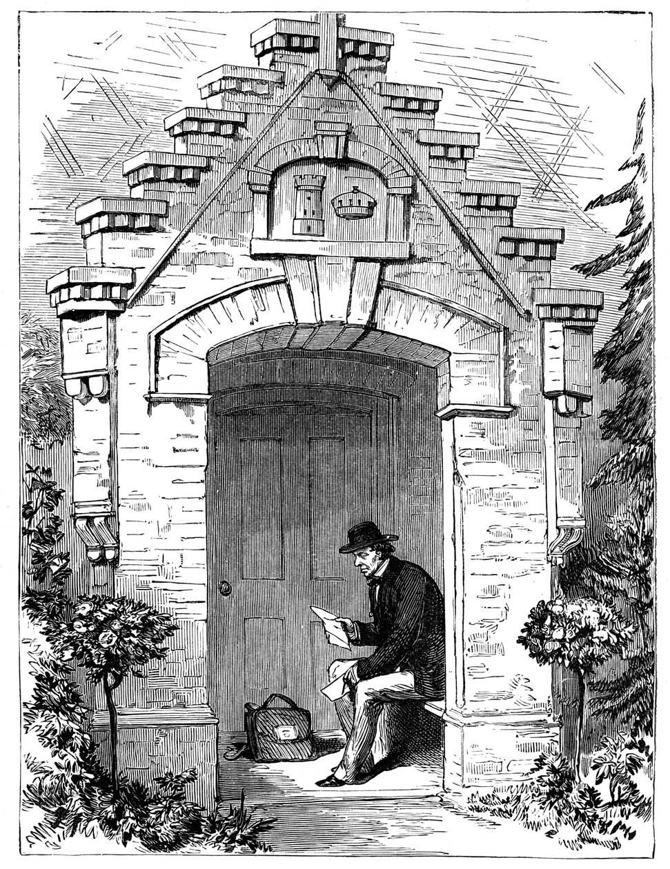Benjamin Disraeli 1804-1881 leest brieven in de veranda van Hughenden Lodge, 19e eeuw door Unbekannt